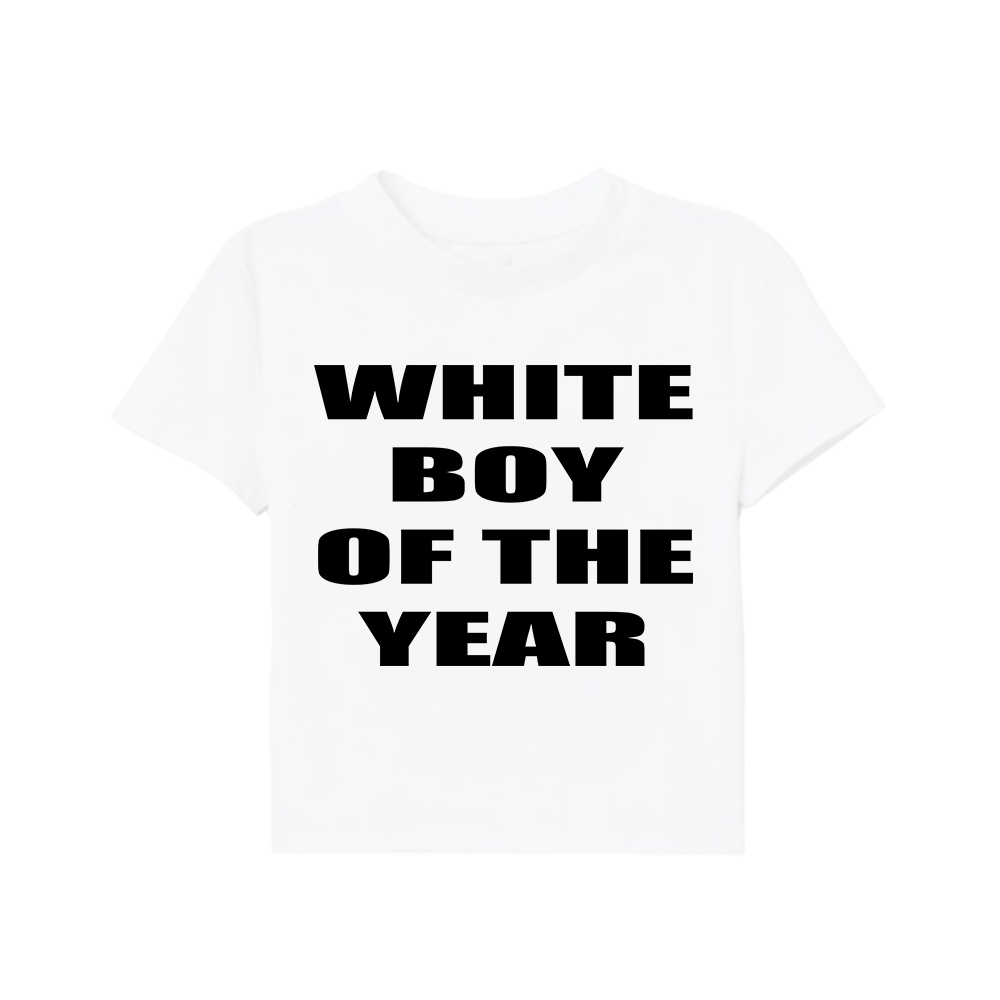 white boy of the year baby tee