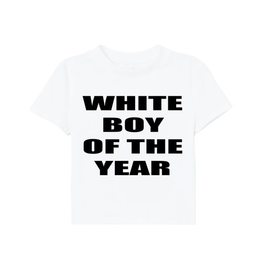 white boy of the year baby tee