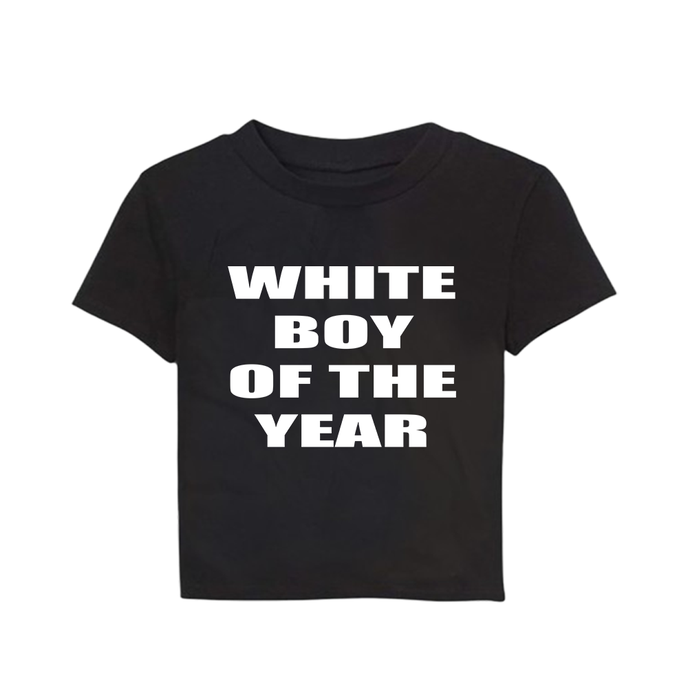 white boy of the year baby tee